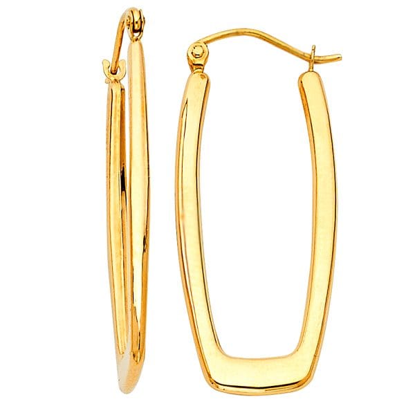 14KY Rectangle Hollow Earrings