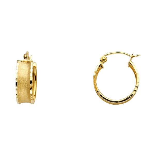 14KW Side DC Hoop Earrings