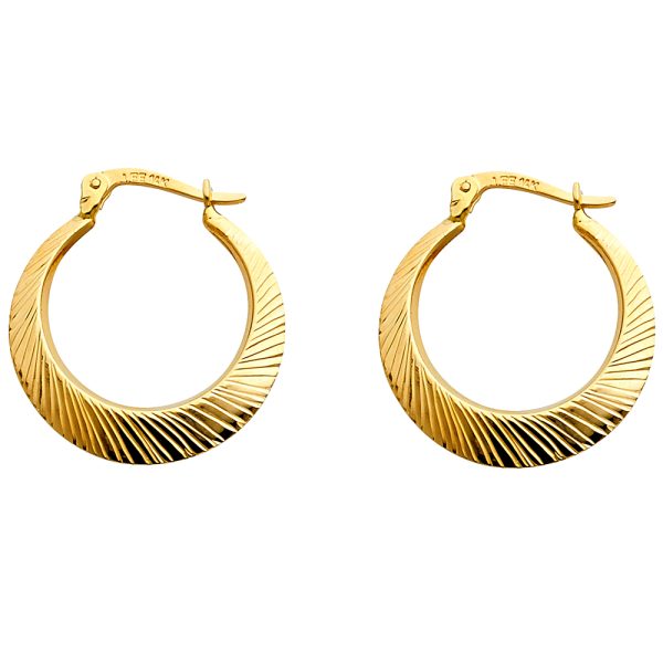 14KY DC Moon Shape Hollow Earrings S2