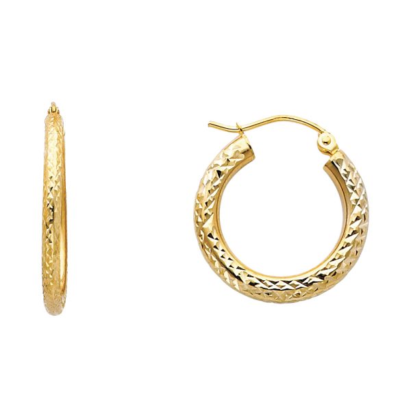 14KY DC Round Hoop Earrings