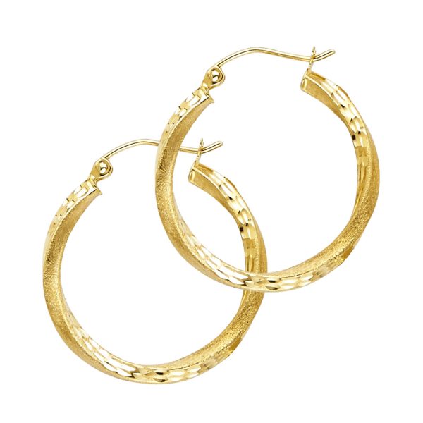 14KY SF DC Swirl Hoop Earrings
