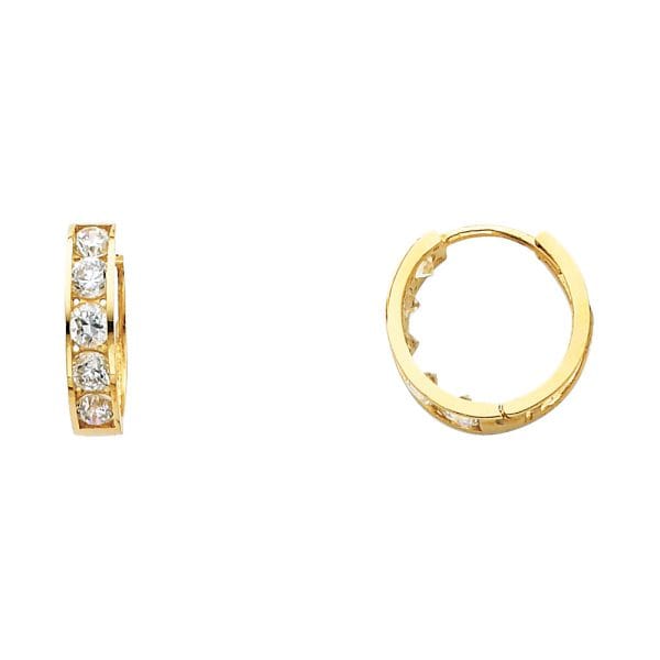 14KY CZ Huggies Earrings