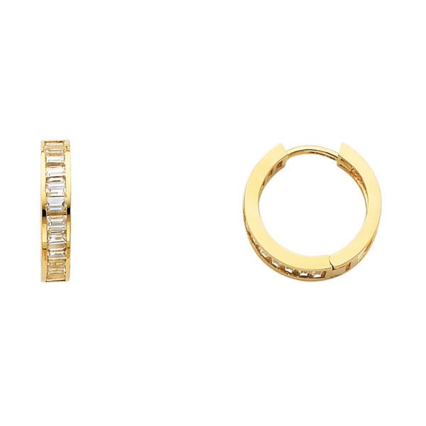 14KY CZ Huggies Earrings S2