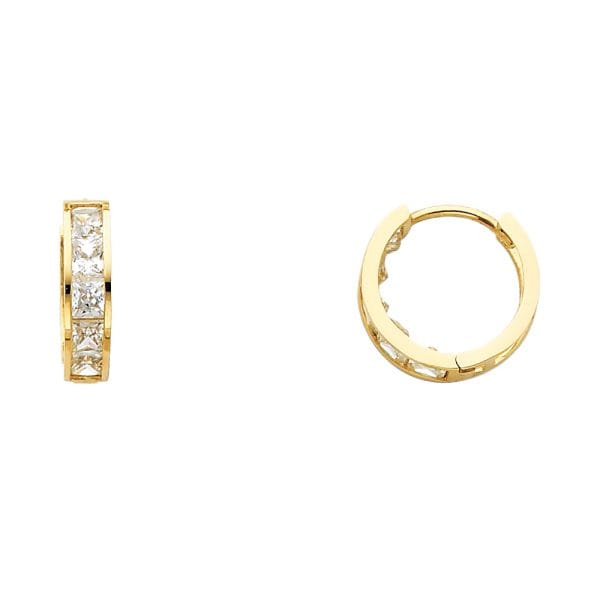 14KY CZ Huggies Earrings S3
