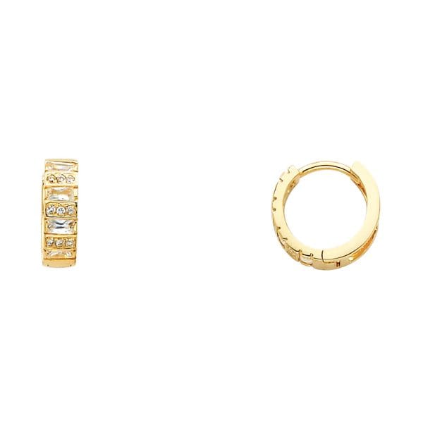 14KY CZ Huggies Earrings S28
