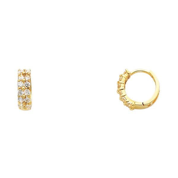 14KY CZ Huggies Earrings S14