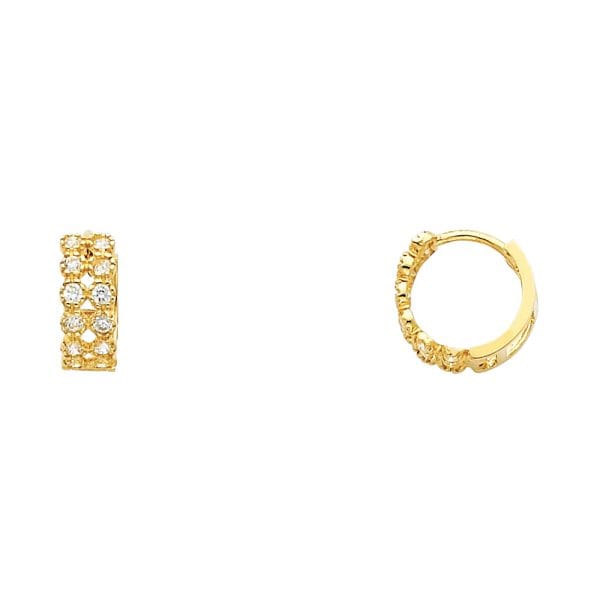 14KY CZ Huggies Earrings S16
