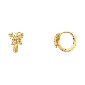 14KY Butterfly Huggies Earrings