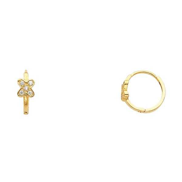 14KY CZ Huggies Earrings S22