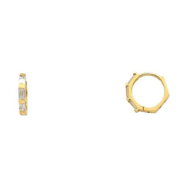 14KY CZ Huggies Earrings S24
