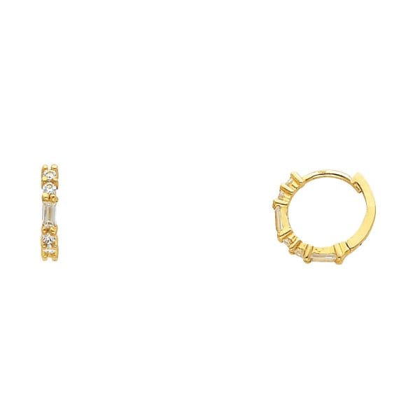 14KY CZ Huggies Earrings S25