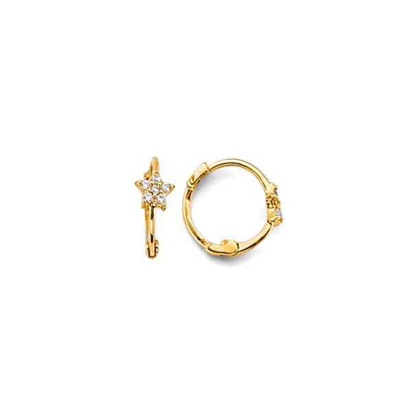14KY CZ Huggies Earrings S43