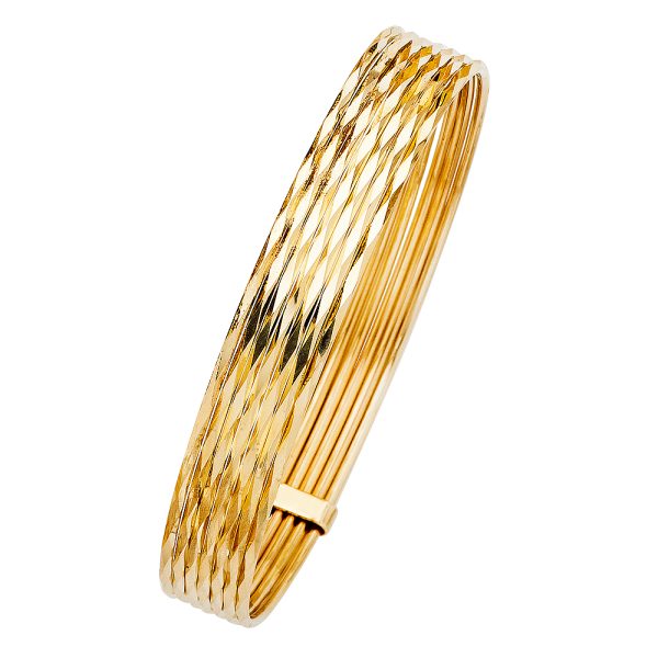 14KY 7 Days Semanario Solid Bangle S1