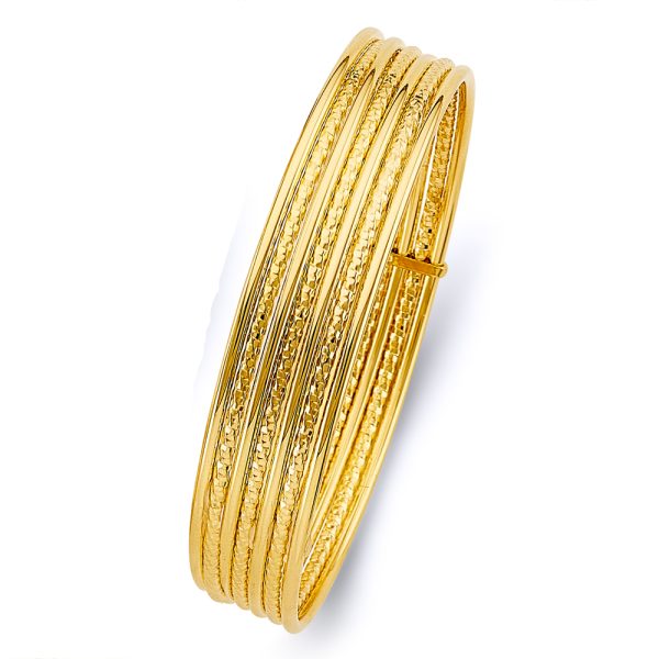 14KY 7 Days Semanario Hollow Bangle