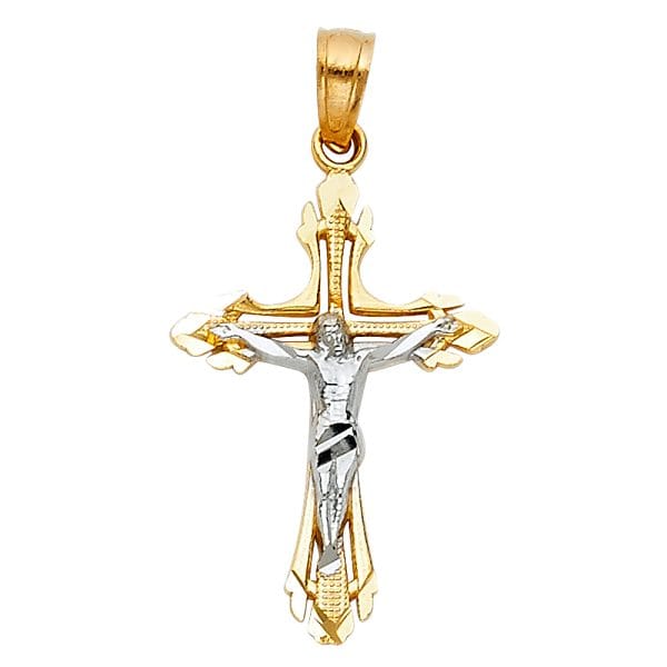 14K 2T Cut Out Design Crucifix S1
