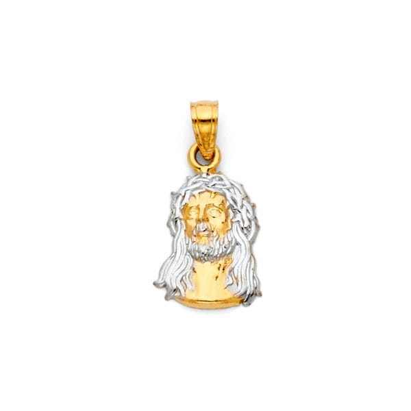 14K 2T Jesus Christ Head Big Pendant