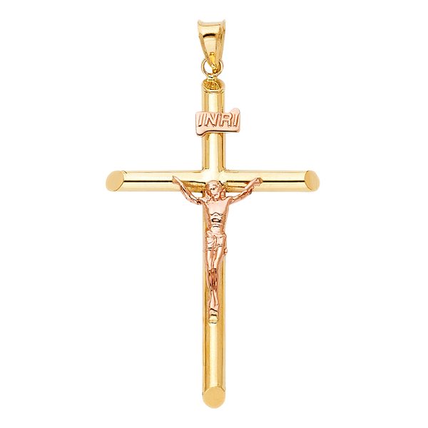 14K 2T Crucifix Pendant S21