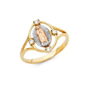 14K 3C Guadalupe CZ Ring  S1