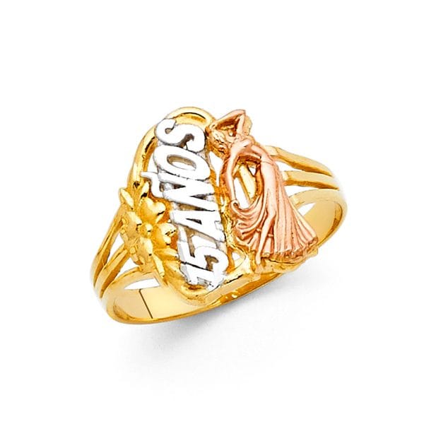 14K 3C 15 Years Ring  S11