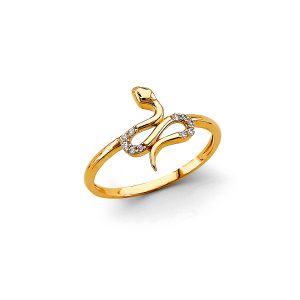 14KY CZ Snake Ring S1