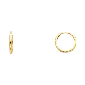 14KY Plain Huggies Earrings S1