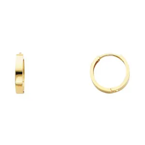 14KY Plain Huggies Earrings S3