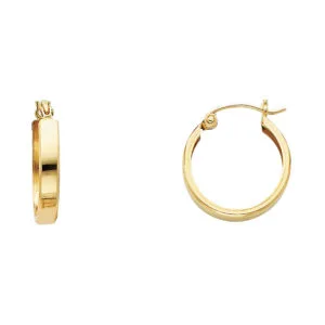 14KY Plain Huggies Earrings S2