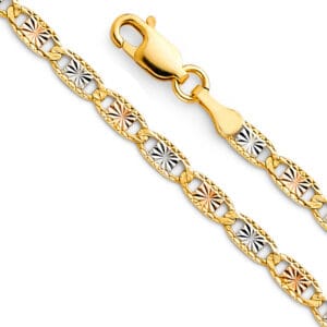 14K 3C Valentino Star/Edge DC Chain