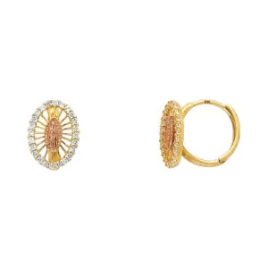 14KY Guadalupe CZ Huggies Earrings S3