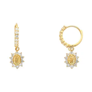 14KY Guadalupe CZ Huggies Earrings S1