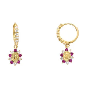 14KY Guadalupe CZ Huggies Earrings S2