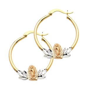 14K 3C Guadalupe Hoop Earrings S2