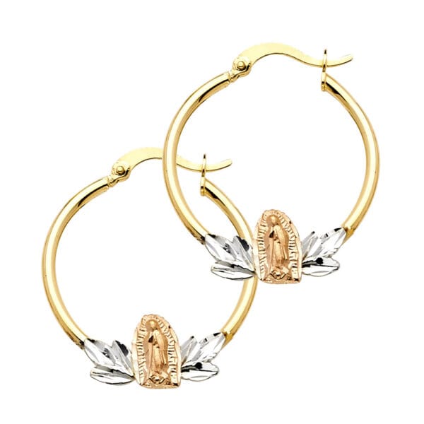 14K 3C Guadalupe Hoop Earrings S2
