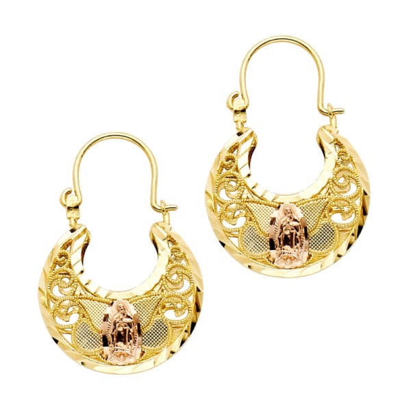 14K 2T Guadalupe Basket Earrings S1
