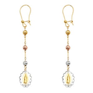 14K 3C Guadalupe Hanging Earrings
