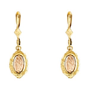 14K 2T Dangle Guadalupe Earrings