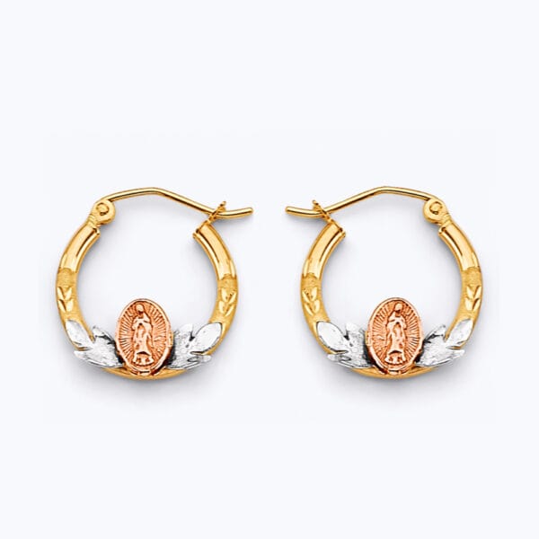 14K 3C Guadalupe Hoop Earrings S1