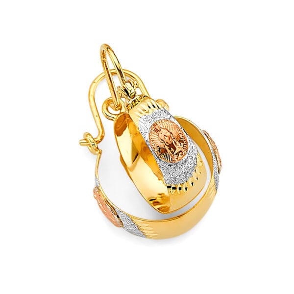 14K 3C Guadalupe Graduated Hoop Earrings S1