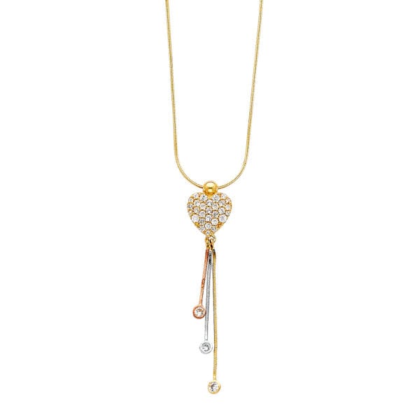14K 3C Heart Light Hanging Necklaces S3