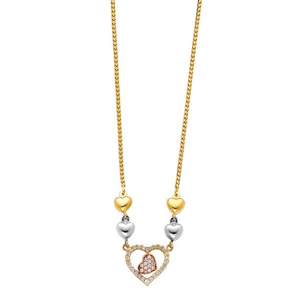 14K 3C Heart Light Hanging Necklaces S4