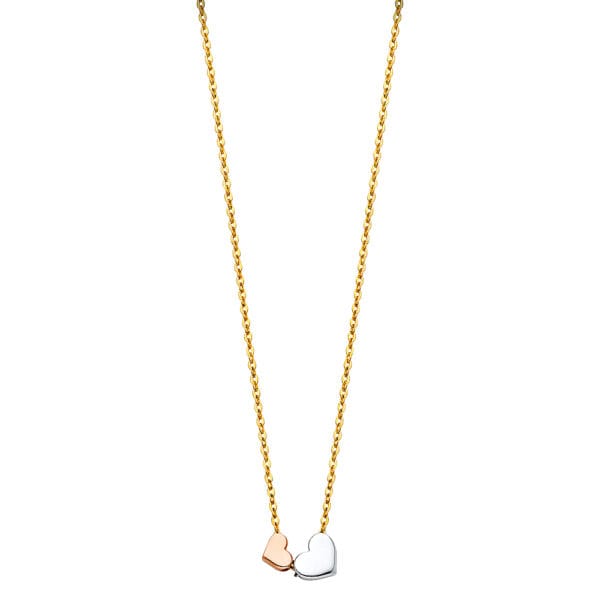 14K 3C Heart Necklaces