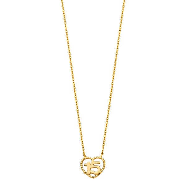 14KY Heart Shape with Quince Necklaces