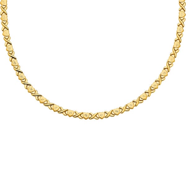 14KY Heart Stampato Necklaces