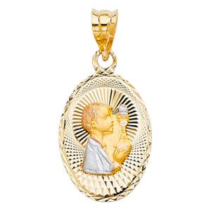 14K 2T Religious Stamp Pendant S12