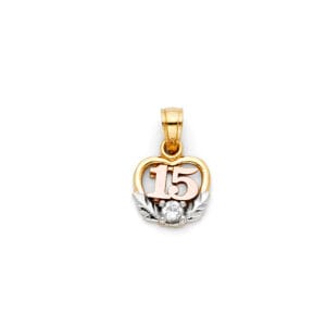 14K 3C 15 Years Heart Pendant S6