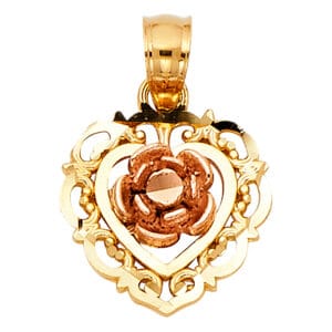 14K 3C Flower Pendant S4