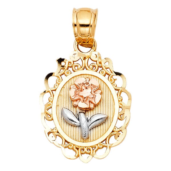 14K 3C Flower Pendant S6