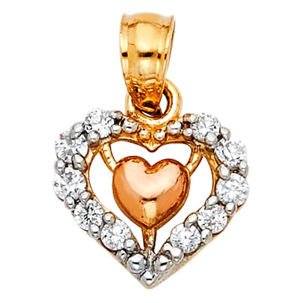 14K 3C Heart Pendant S1