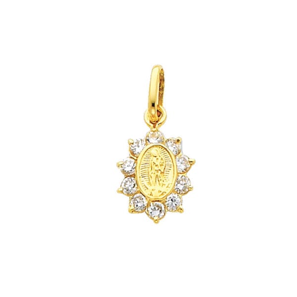 14KY Guadalupe CZ Pendant S1