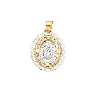 14K 2T Guadalupe Medal Pendant S1